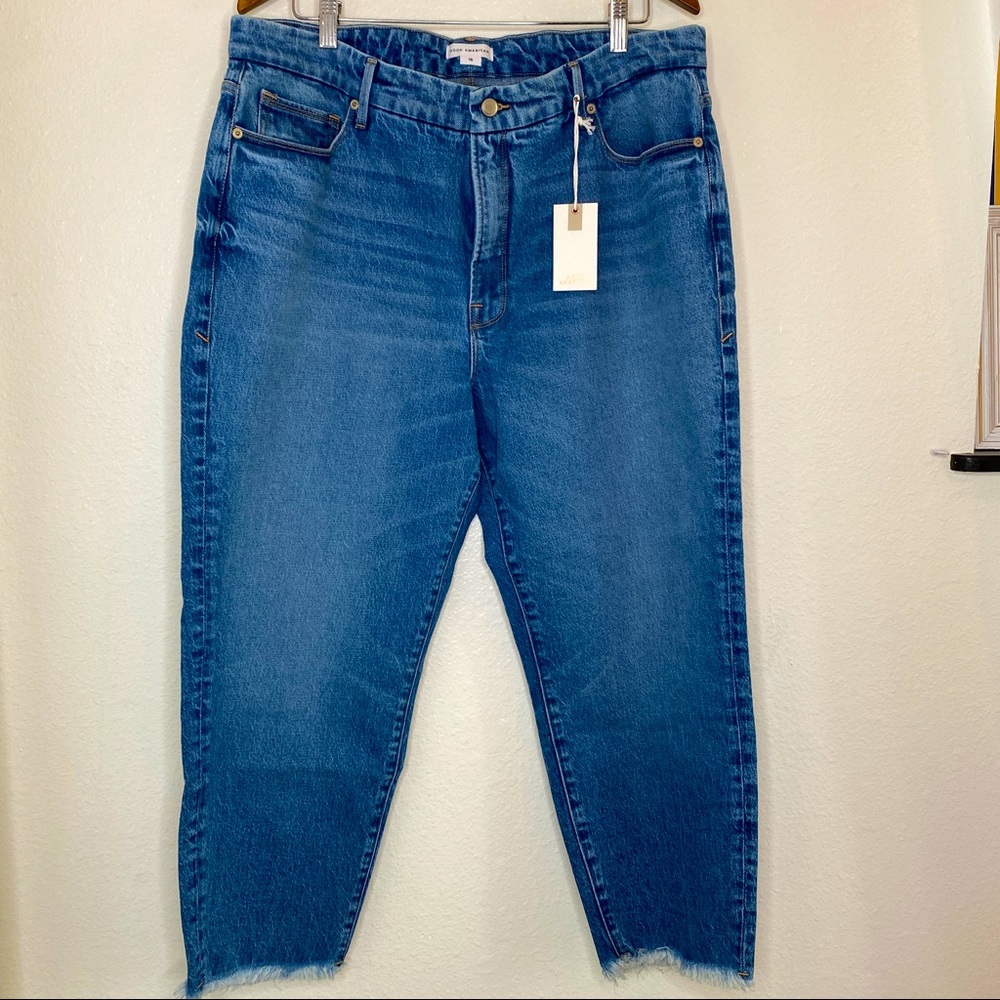 NWT Good American Jeans Raw Hem Size 16